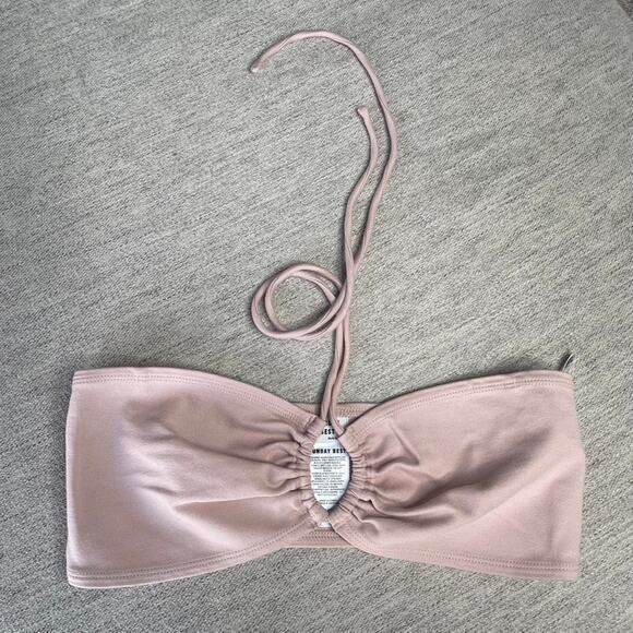 Sunday Best Aritzia Tan Strapless Halter Top - Small - Picture 1 of 2